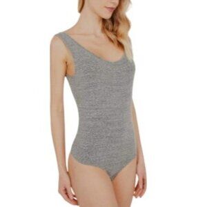 NWT Madewell Women's Size Medium Gray Body Suit Tank Top Sleeveless Heathered